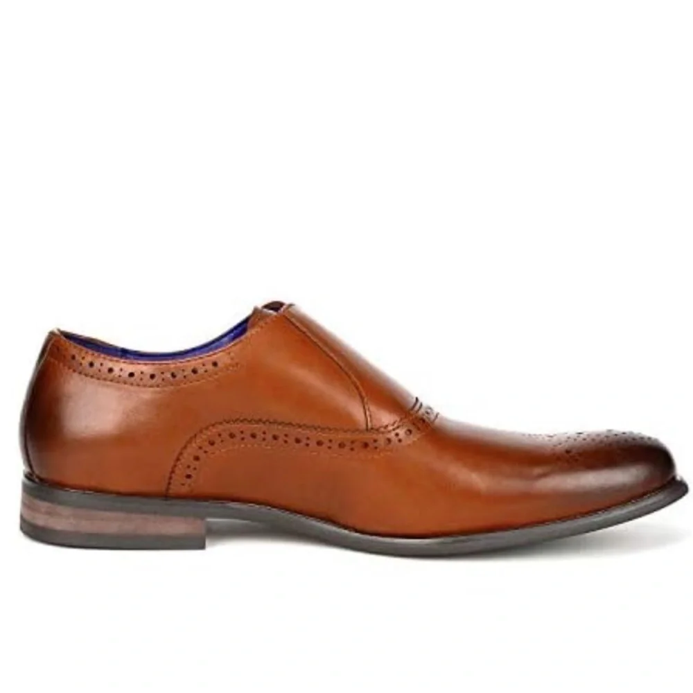 Bruno Marc New York‎ Florence Oxford Monk men’s shoes camel Sz 6 1/2